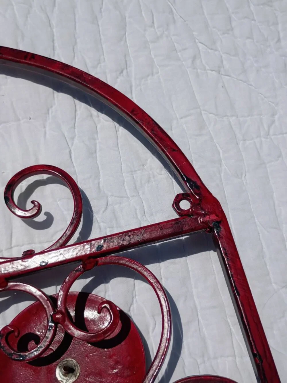 Metal Fleur De Lis Wall Candle Holder Sconce Tuscan Rustic Red Arch Decor 27x16